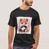 Red Panda And Cherry Blossom Theme Lovely Style Ba Tシャツ (正面)