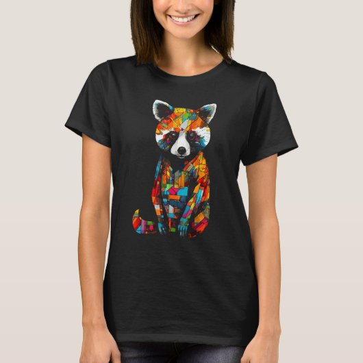 Red Panda Artwork Colourful - Animal Panda Tシャツ (正面)