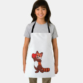 Red panda at Love with ハート.PNG エプロン (インサイチュ)