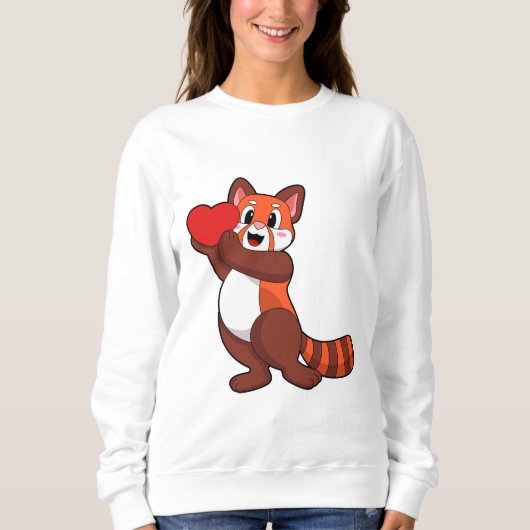Red panda at Love with ハート.PNG スウェットシャツ (正面)