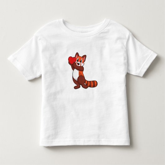 Red panda at Love with ハート.PNG トドラーTシャツ (正面)