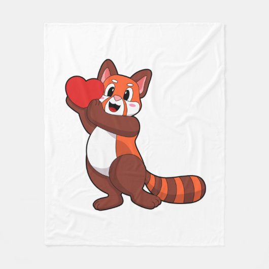 Red panda at Love with ハート.PNG フリースブランケット (正面)