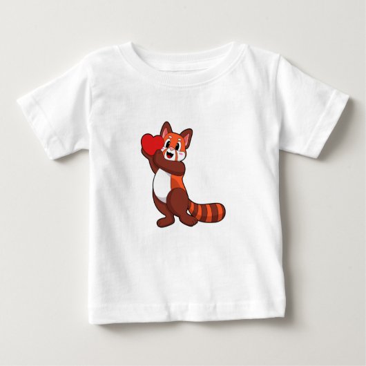 Red panda at Love with ハート.PNG ベビーTシャツ (正面)