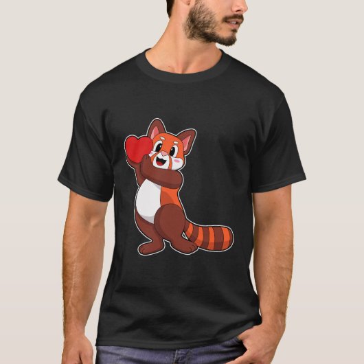 Red panda at Love with ハート.PNG Tシャツ (正面)