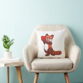 Red panda at Love with Heart.PNG クッション (椅子)