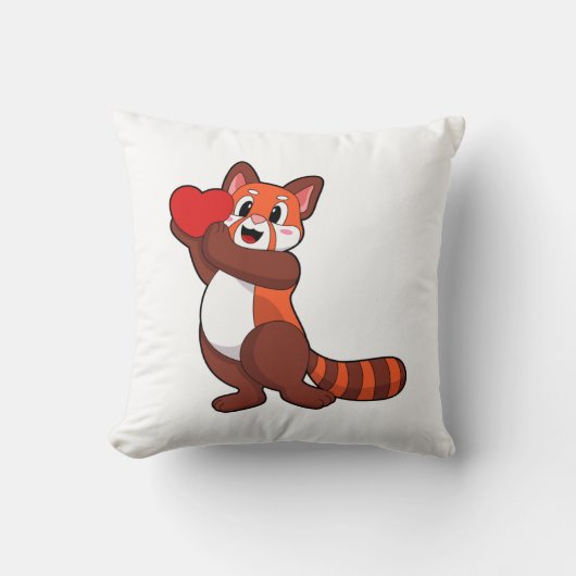 Red panda at Love with Heart.PNG クッション (正面)