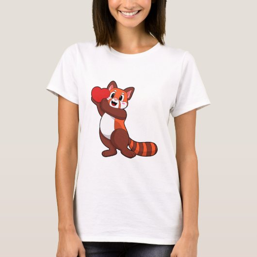 Red panda at Love with Heart.PNG Tシャツ (正面)