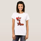 Red panda at Love with Heart.PNG Tシャツ (正面フル)