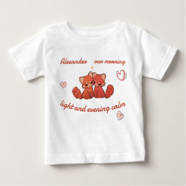 Red Panda Baby Tee – Custom Name ベビーTシャツ