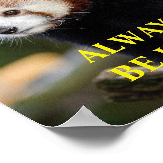 Red Panda Be Kind Inspirational Quote Custom ポスター (角)