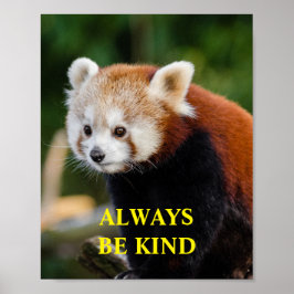 Red Panda Be Kind Inspirational Quote Custom ポスター