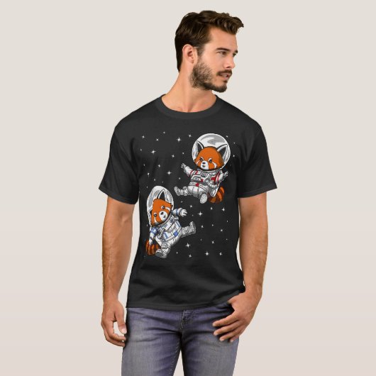 Red Panda Bear Astronauts Tシャツ (正面フル)