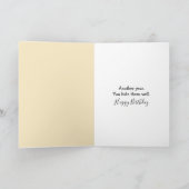 Red Panda Bear Holding a Birthday Cupcake カード (内部)