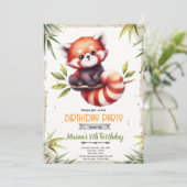 Red Panda Birthday Invitation 招待状 (スタンド正面)