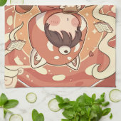 Red Panda Brew Absorbent Kitchen Dish Towel キッチンタオル (折り畳み)