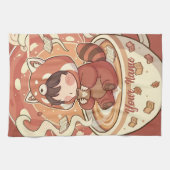 Red Panda Brew Absorbent Kitchen Dish Towel キッチンタオル (横)