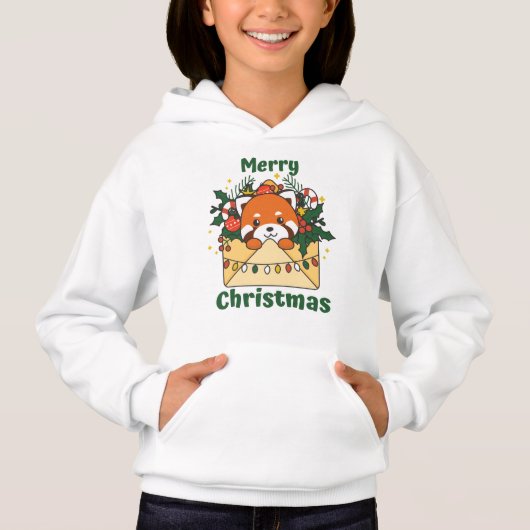 Red Panda Christmas Letter Winter Animals Pandas (正面)