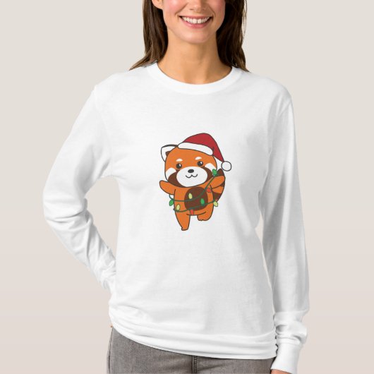 Red Panda Christmas Winter Animals Red Pandas Tシャツ (正面)