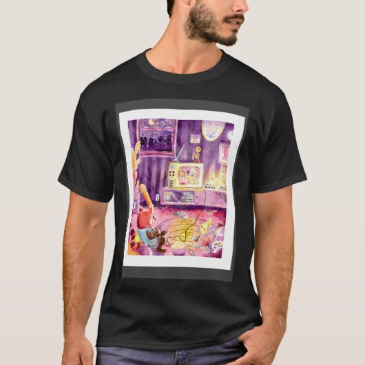 Red Panda Cockatiel 90s Video Game Sleepover Water Tシャツ (正面)