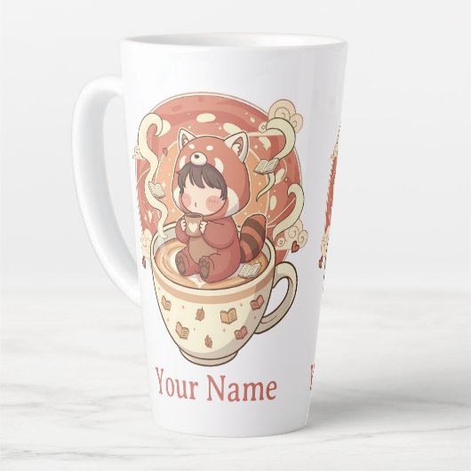 Red Panda Coffee & Latte 17oz Mug do カフェラテマグ (左アングル)