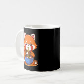 Red Panda Eating Ramen Japanese Soup Zoo Animal Zo コーヒーマグカップ (正面左)