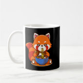 Red Panda Eating Ramen Japanese Soup Zoo Animal Zo コーヒーマグカップ (左)