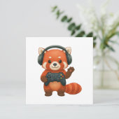 Red Panda Gamer、ゲームコントローラ、ヘッドフォン 案内状 (スタンド正面)