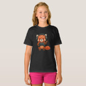 Red Panda Gamer、ゲームコントローラ、ヘッドフォン Tシャツ (正面フル)
