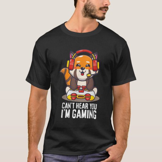 Red Panda Gamingが聞こえない私はゲームRed Panだ Tシャツ (正面)