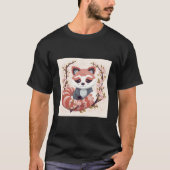 Red Panda In Cherry Blossom Garden Perfect Springt Tシャツ (正面)