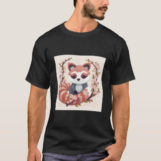Red Panda In Cherry Blossom Garden Perfect Springt Tシャツ