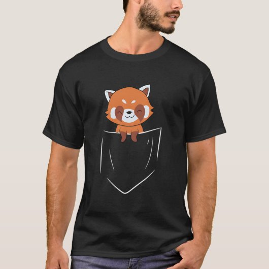 Red Panda In Pocket Animal In Pocket Tシャツ (正面)