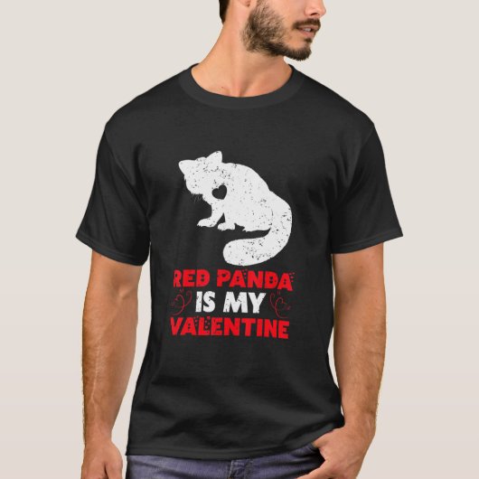Red Panda Is My Valentine Funny Red Panda Valentin Tシャツ (正面)