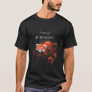 Red Panda Lazy Animal To Do List Tシャツ