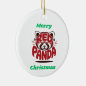 Red Panda Merry Christmas セラミックオーナメント (右)
