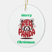 Red Panda Merry Christmas セラミックオーナメント (左)
