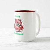 Red Panda Merry Christmas ツートーンマグカップ (正面右)
