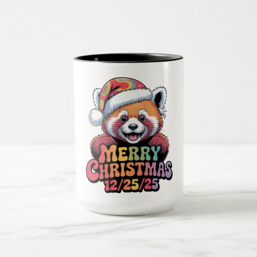Red Panda Merry Christmas 12/25/25 マグカップ (中央)