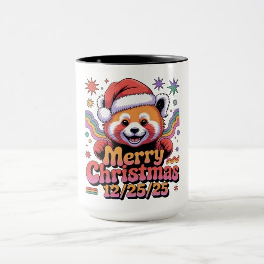 Red Panda Merry Christmas 12/25/25 マグカップ (中央)