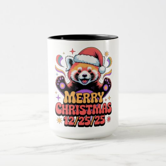 Red Panda Merry Christmas 12/25/25 マグカップ (中央)