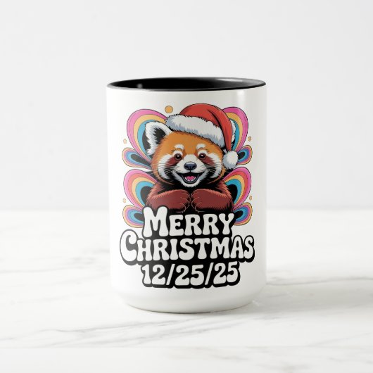 Red Panda Merry Christmas 12/25/25 マグカップ (中央)