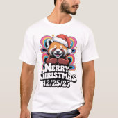 Red Panda Merry Christmas 12/25/25 Tシャツ (正面)