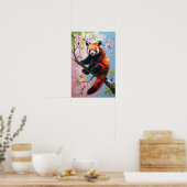 Red Panda on Blossom Tree Cute Wildlife Art ポスター (キッチン)