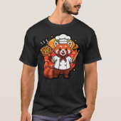 Red Panda Pizza Chef Cooking Tシャツ (正面)