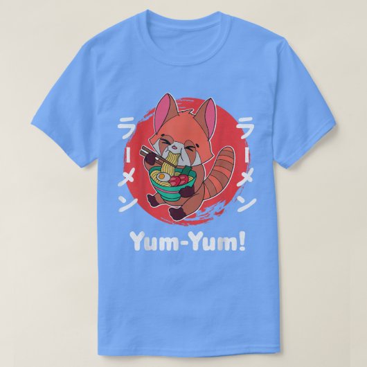 Red Panda Ramen Noodle Japan Cuisine Japanese Asia Tシャツ (デザイン正面)