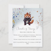 Red Panda Rocker Birthday Invitation (正面)
