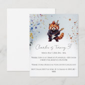 Red Panda Rocker Birthday Invitation (正面/裏面)