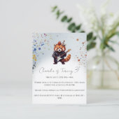 Red Panda Rocker Birthday Invitation ポストカード (スタンド正面)