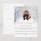 Red Panda Rocker Birthday Invitation ポストカード (正面/裏面)