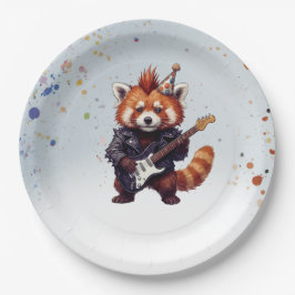 Red Panda Rocker Birthday Plates ペーパープレート